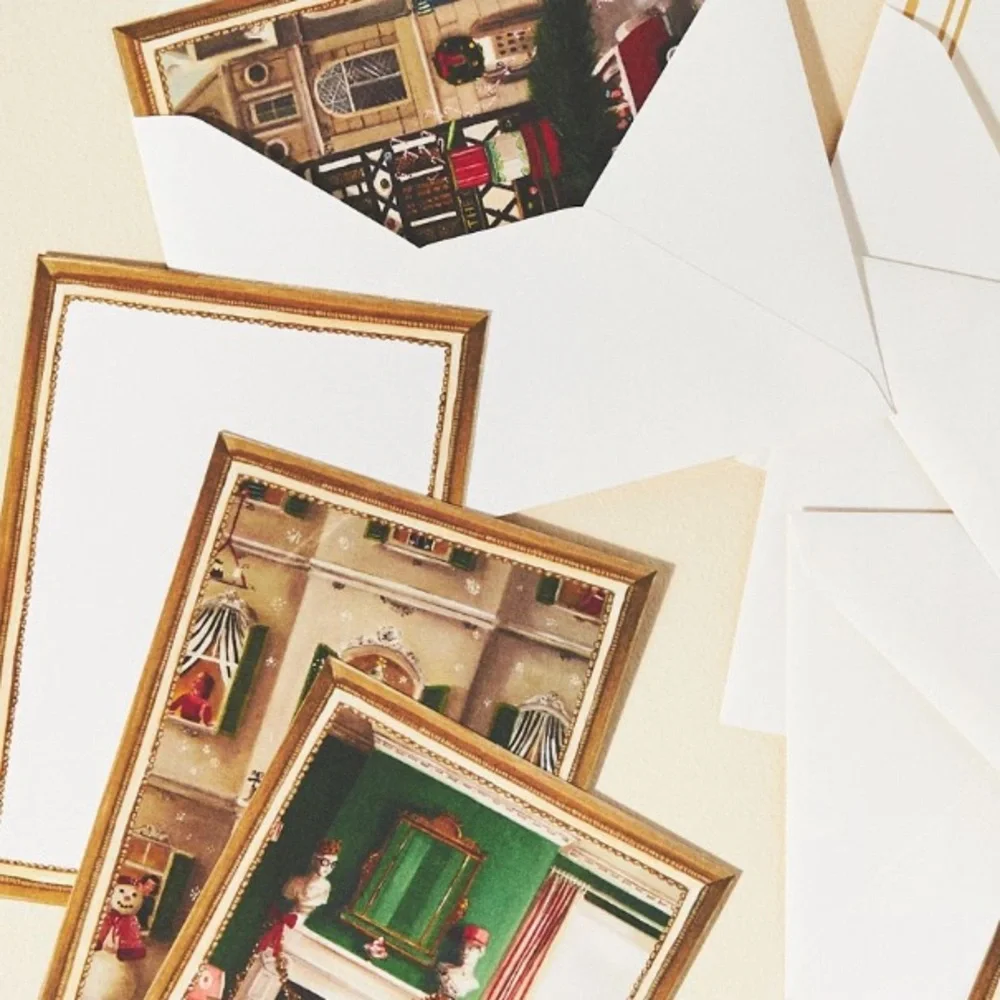 Anthropologie Holiday‎ Notecards - Festive Red and Green Set